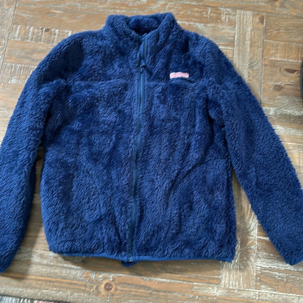 Vineyard Vines Girls Navy full zip fleece size Large (14)